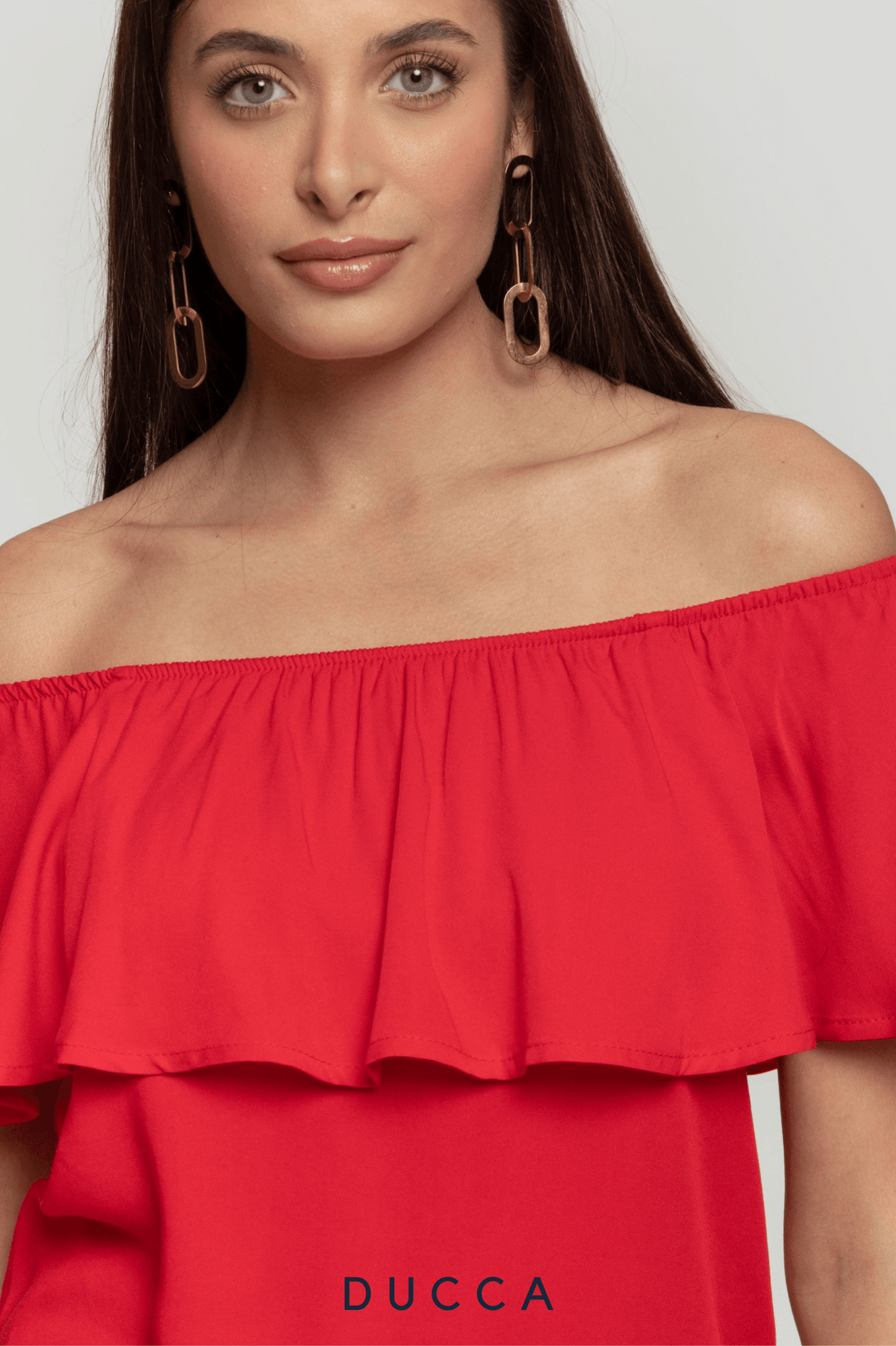 Blusa Aura de Bardot Rojo - DUCCA Blusas S DUCCA