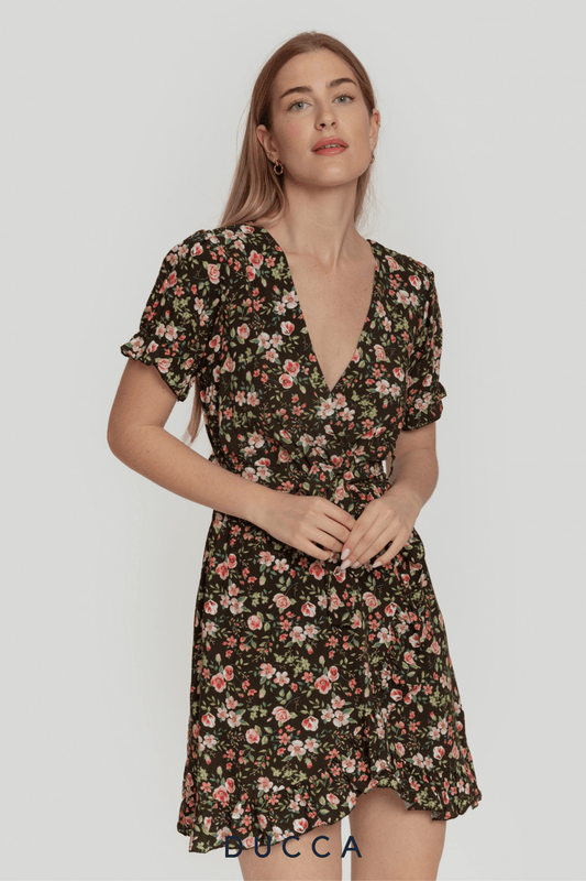 Vestido Onda de Pliegues Negro - DUCCA Vestidos S DUCCA