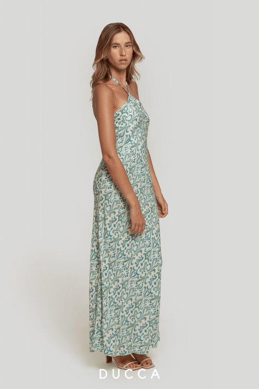 Vestido Charme Escotado - DUCCA Vestidos S / Verde DUCCA