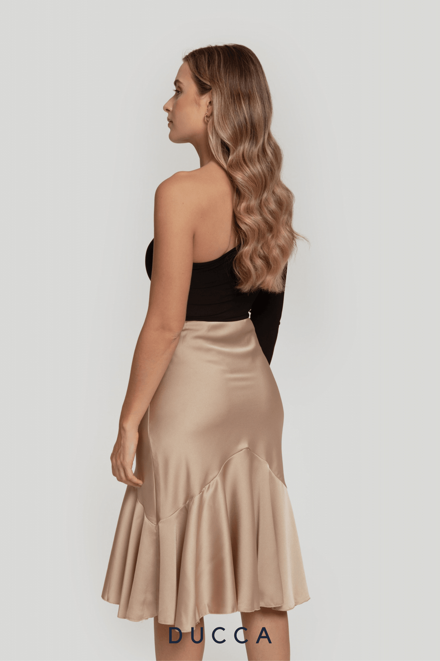 Falda Luz de Satén Beige - DUCCA S DUCCA