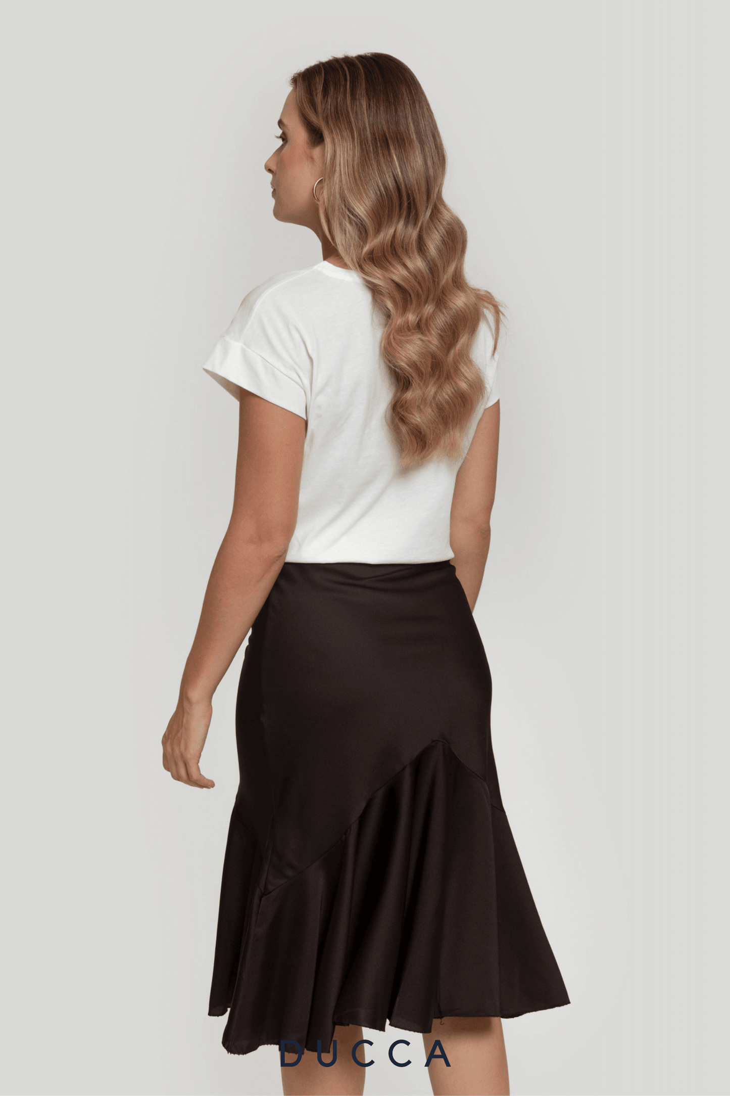 Falda Luz de Satén Negro - DUCCA S DUCCA