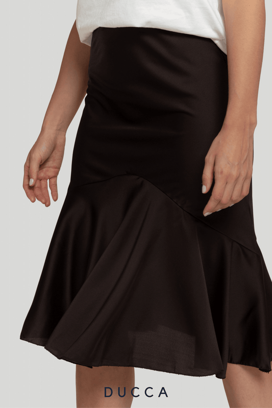 Falda Luz de Satén Negro - DUCCA S DUCCA