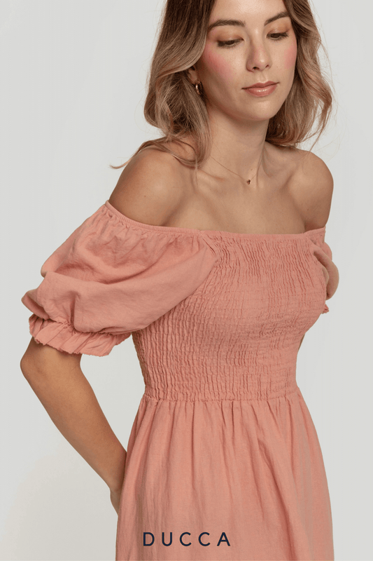 Vestido Eden de Lino Coral - DUCCA S DUCCA