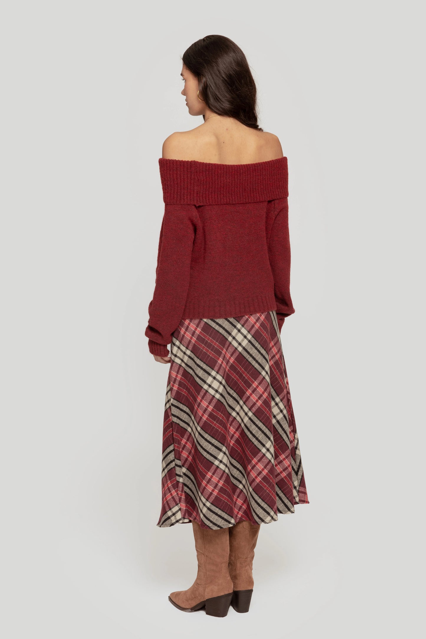 Falda Cuadros Vintage - DUCCA Faldas S / Marrón DUCCA