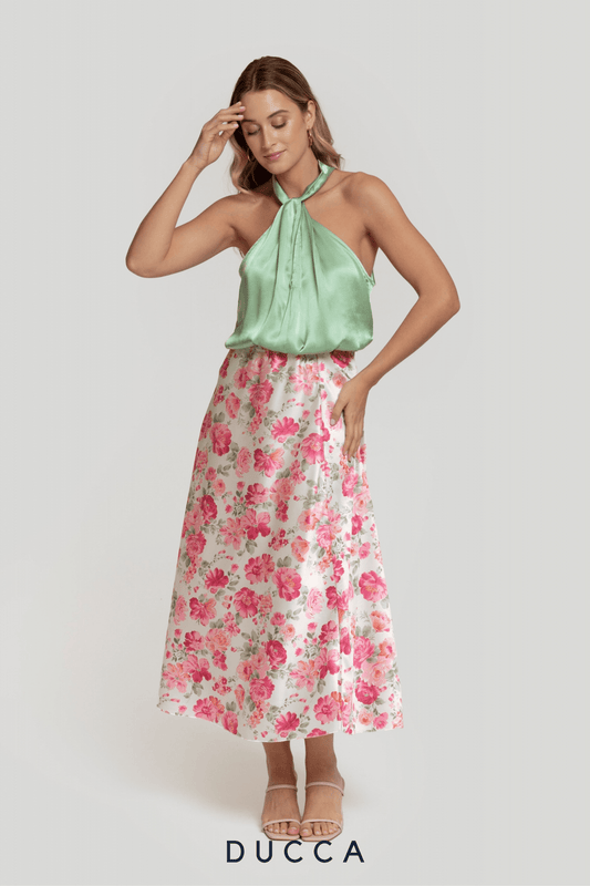 Falda Eclat de Satén Rosa - DUCCA Faldas S DUCCA
