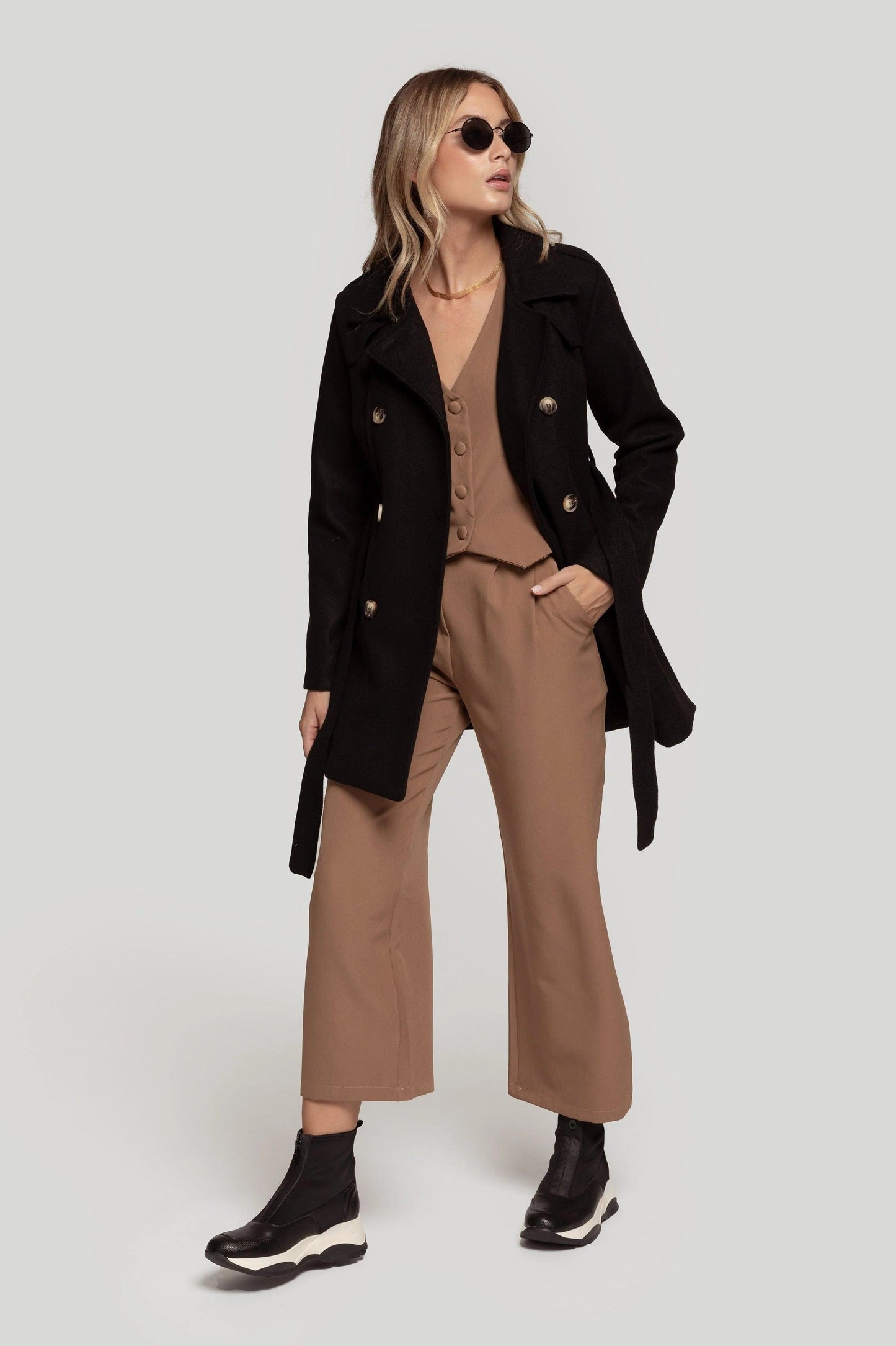 Abrigo Elegance Paño - DUCCA Abrigos Mujer Negro / S DUCCA