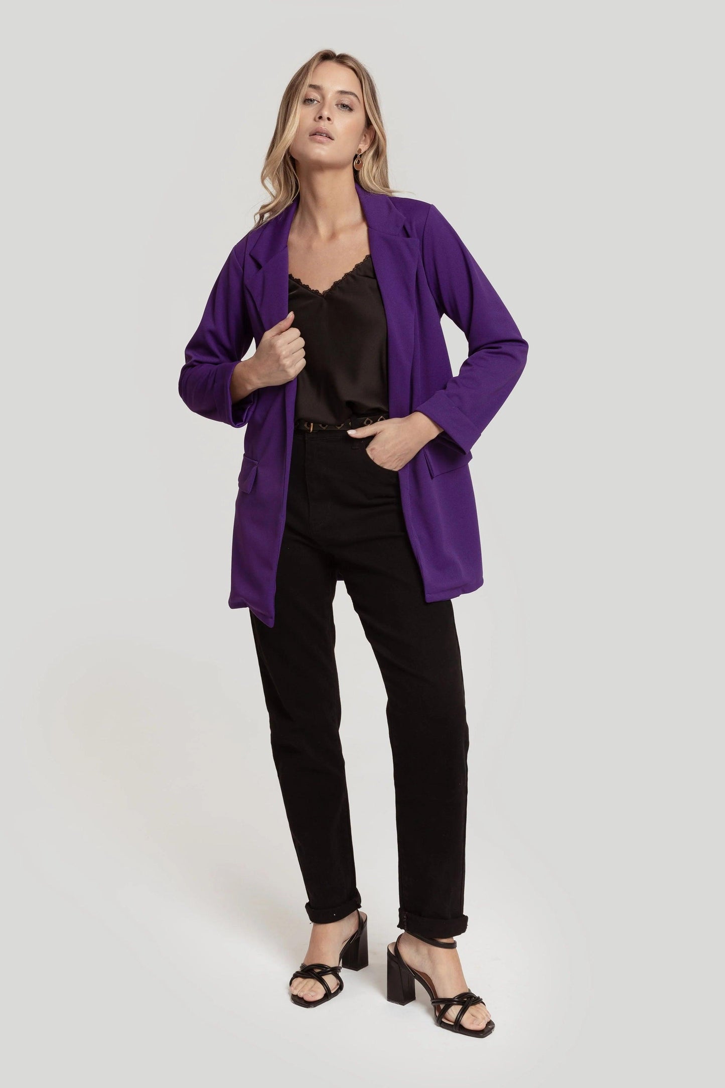 Blazer Elegancia Fluida - DUCCA Blazer Mujer S / Púrpura DUCCA