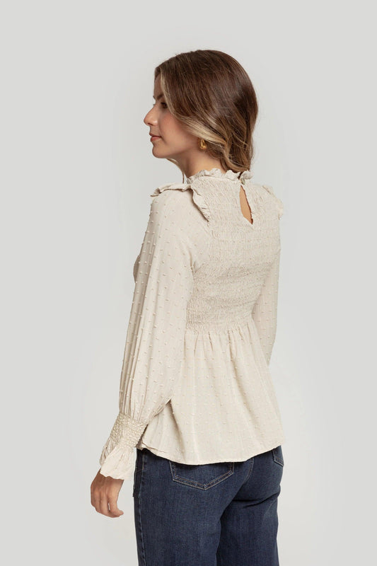 Blusa Graceful Charm - DUCCA Blusas S / Beige DUCCA