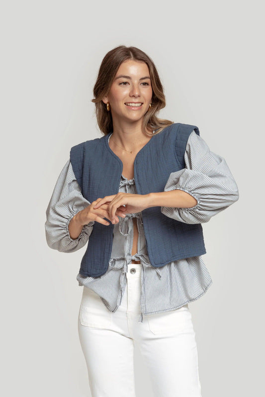 Chaleco Grazia Entalle - DUCCA Chaleco Mujer S / Azul DUCCA