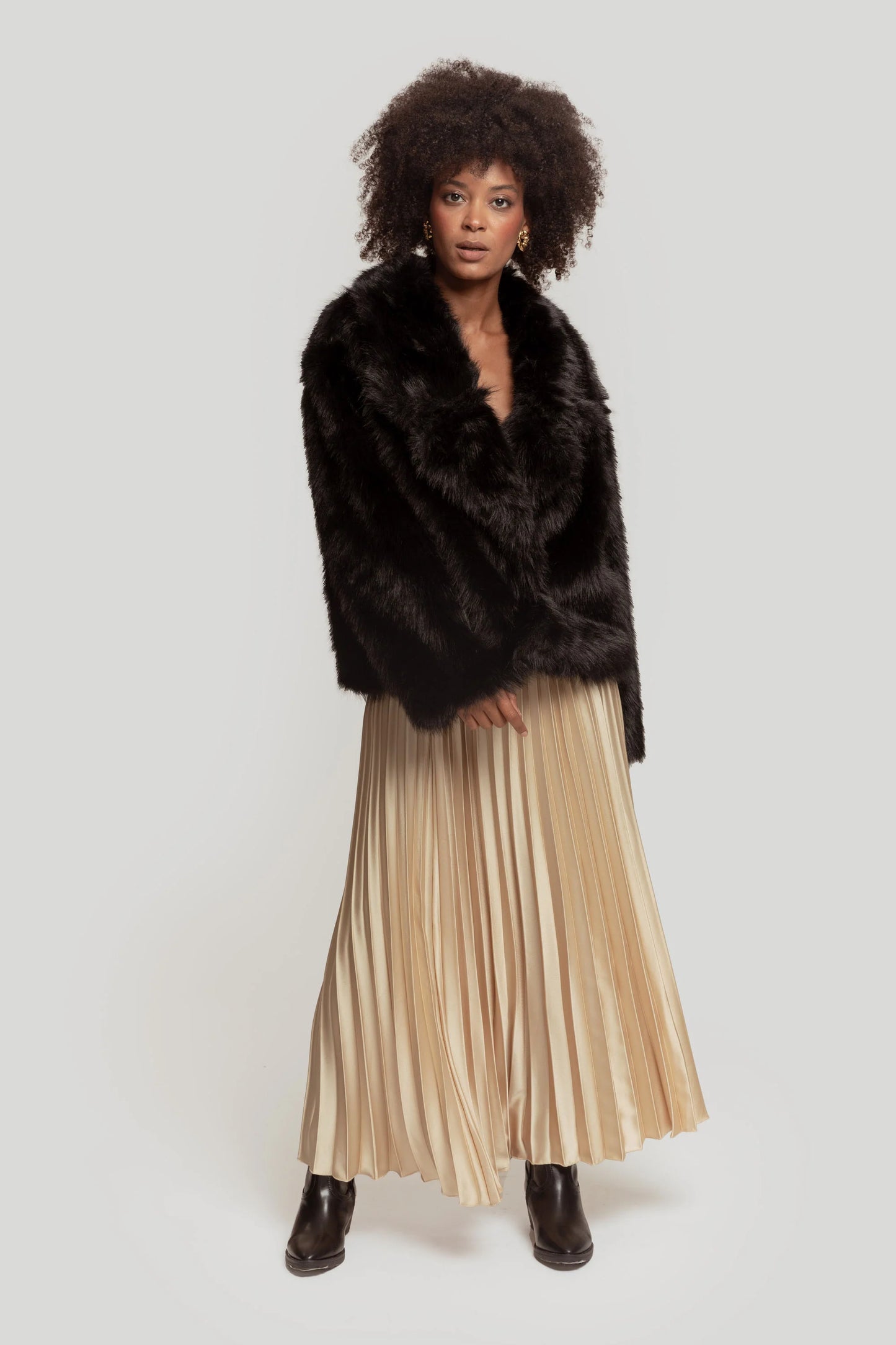 Falda Brillo Sofisticado - DUCCA Faldas S / Beige DUCCA