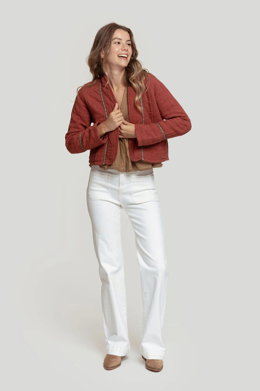 Chaqueta Textura Urbana - DUCCA Chaquetas Mujer S / Borgoña DUCCA