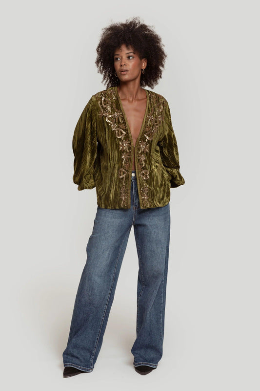 Cárdigan Glamour Velvet - DUCCA Chaquetas Mujer M DUCCA