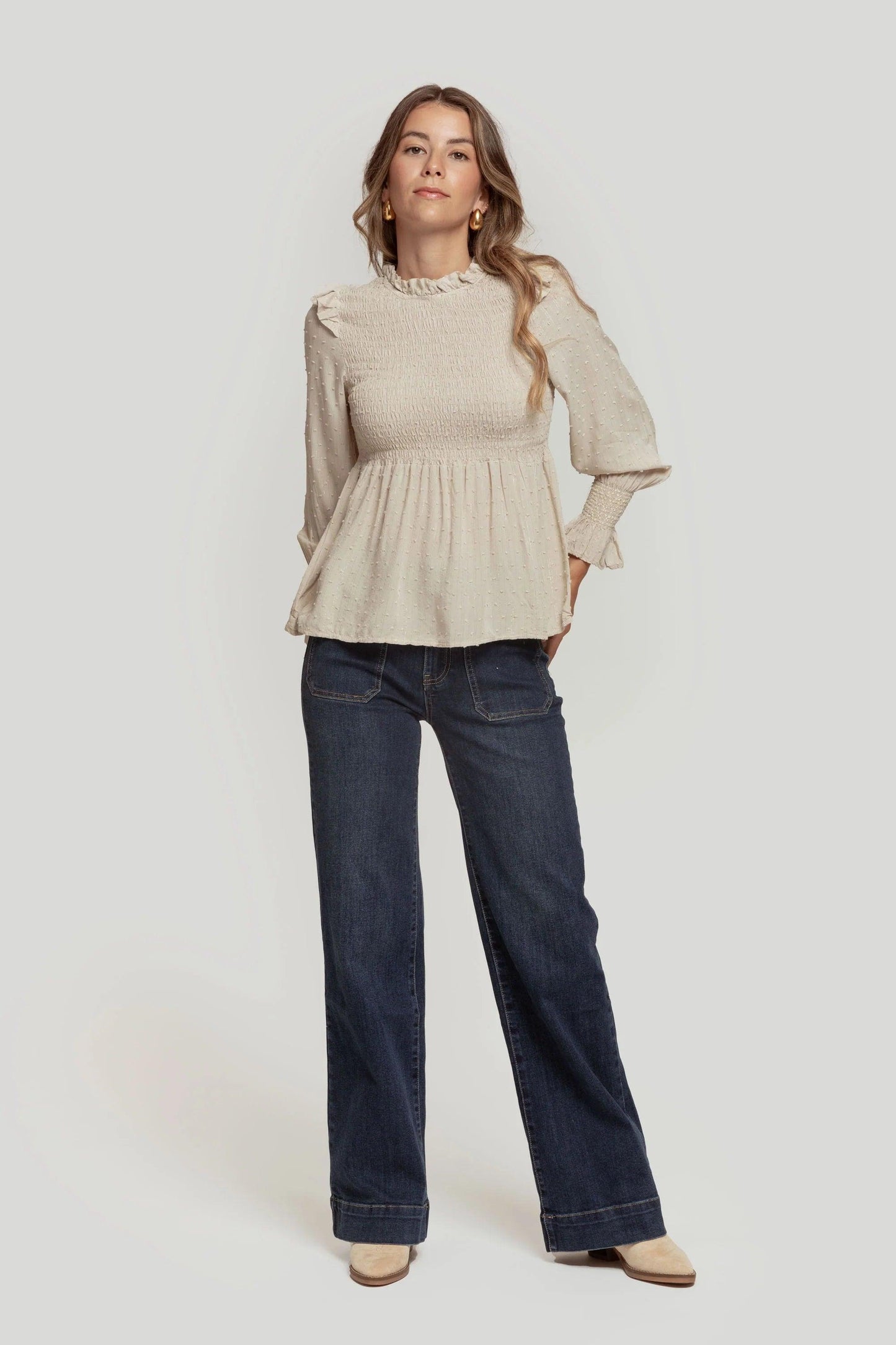 Blusa Graceful Charm - DUCCA Blusas S / Beige DUCCA