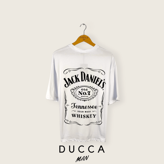 Camiseta Oversized Jack Daniels Blanca - DUCCA Camisetas Oversized S DUCCA