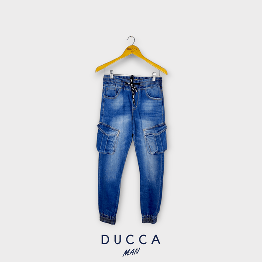 Vaquero Cargo Denim Trekker - DUCCA Pantalones Hombre 38 DUCCA