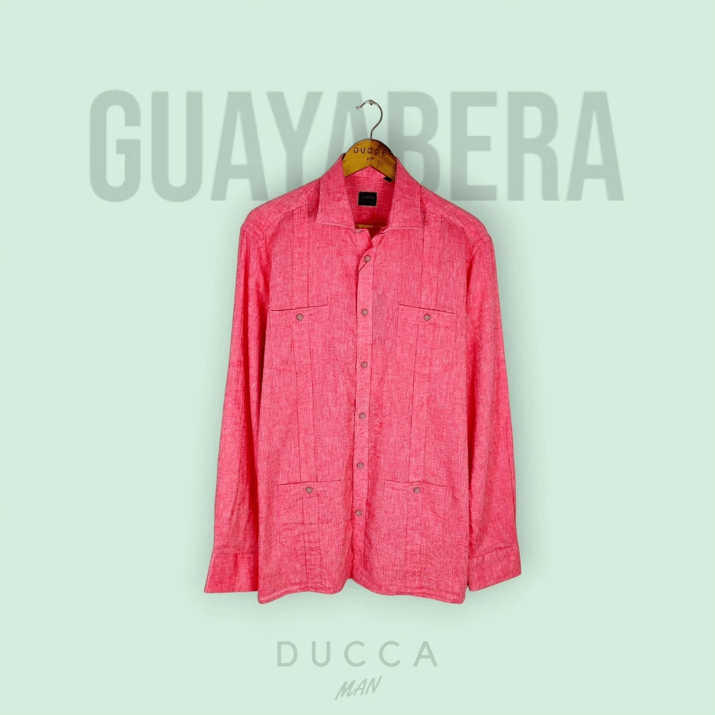 Guayabera Tropical Breeze - DUCCA Camisas Hombre Coral / M DUCCA