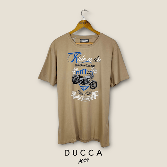 Camiseta Leyenda de la Carretera - DUCCA Camisetas Hombre 2XL / Beige DUCCA