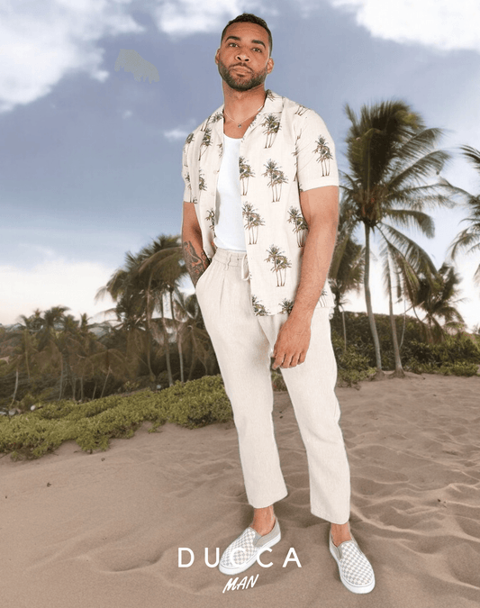 Camisa Hawaiana Isla Marfil - DUCCA Camisas Hawaianas S DUCCA