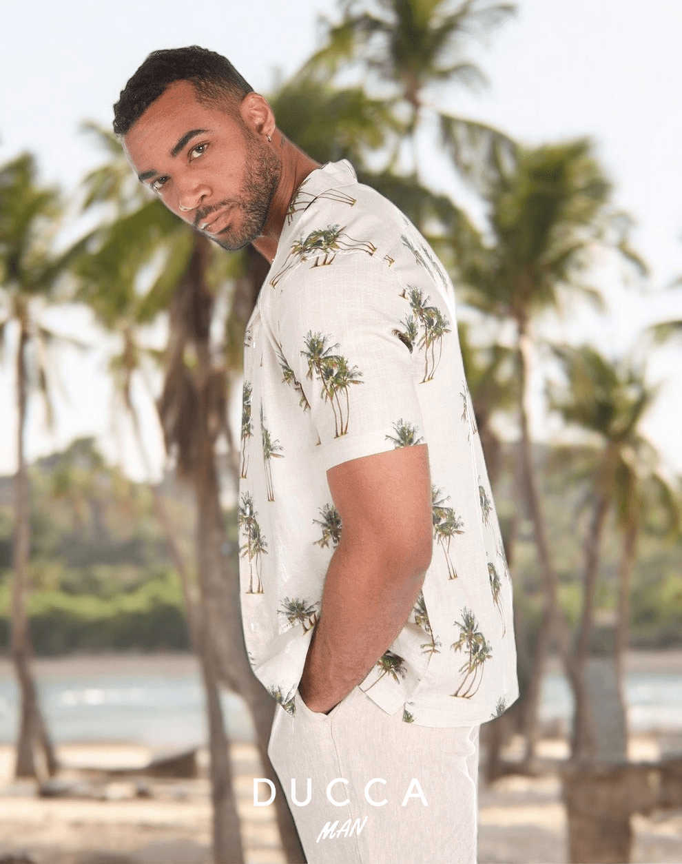 Camisa Hawaiana Isla Marfil - DUCCA Camisas Hawaianas S DUCCA