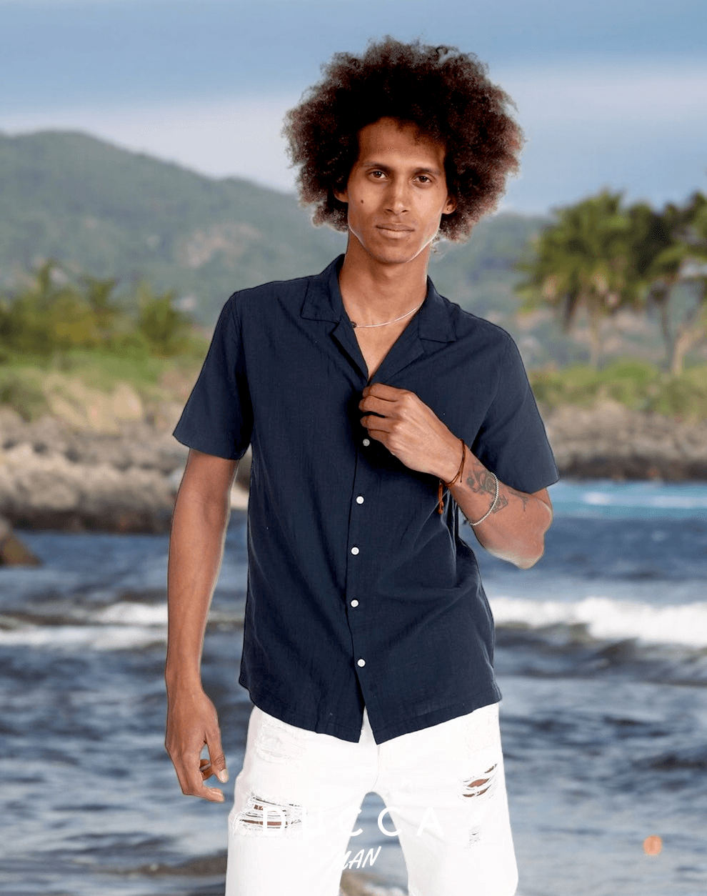 Camisa Azul Sereno - DUCCA Camisas Hawaianas S DUCCA