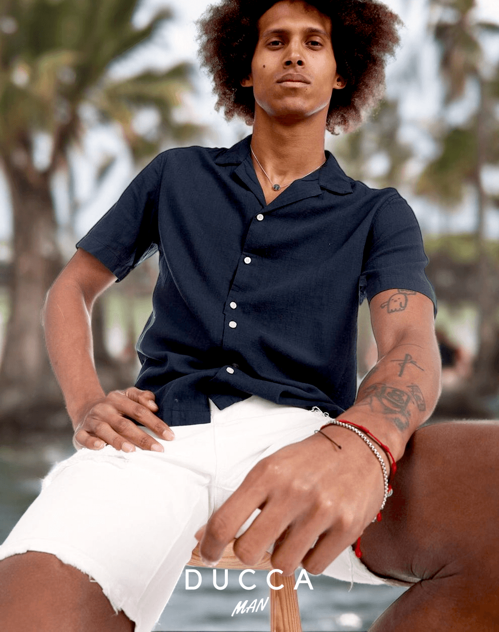 Camisa Azul Sereno - DUCCA Camisas Hawaianas S DUCCA
