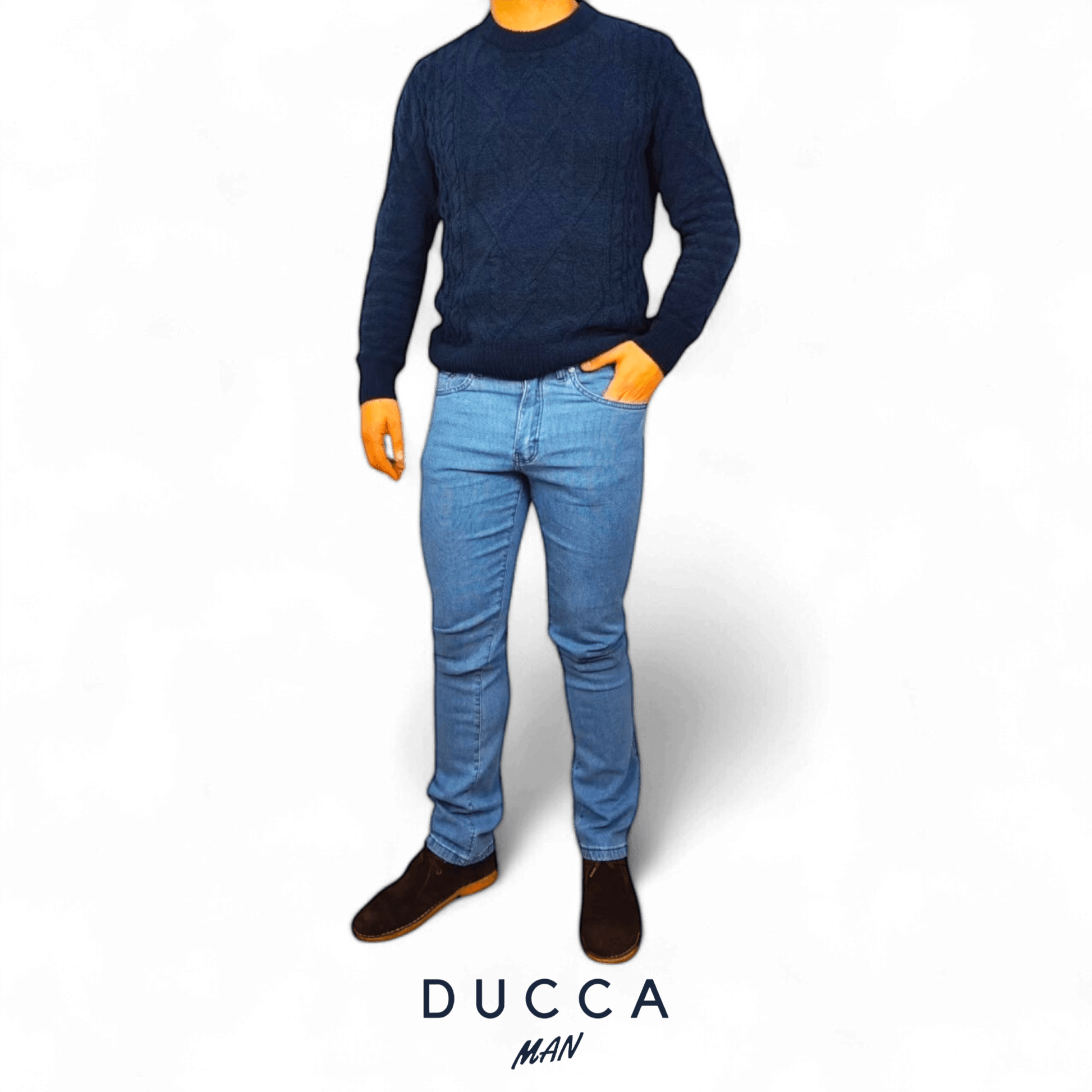 Pantalón Jean Estructura - DUCCA Pantalones Hombre 38 / Piedra DUCCA