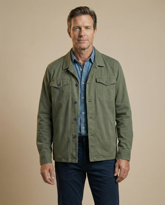 Sobrecamisa Cuatro Cierres Verde Caqui
