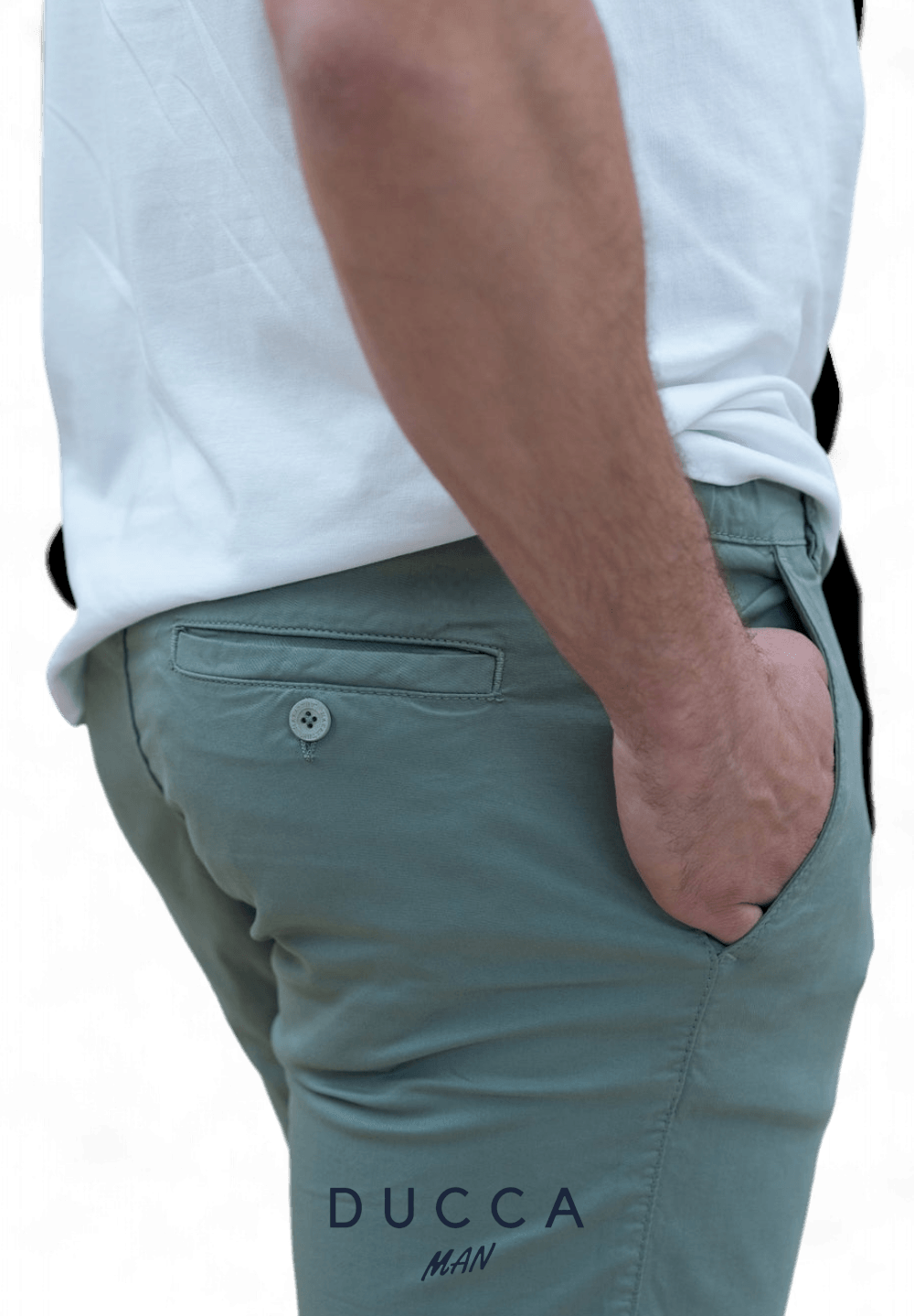 Pantalón Chino Cintura Elastica - DUCCA Pantalones Hombre 38 / Beige DUCCA