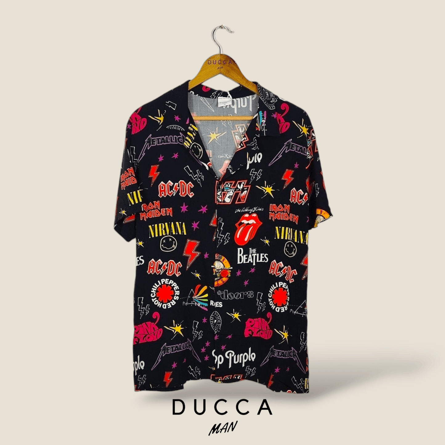 Camisa Hawaiana Rock'n Roll - DUCCA Camisas Hawaianas S DUCCA