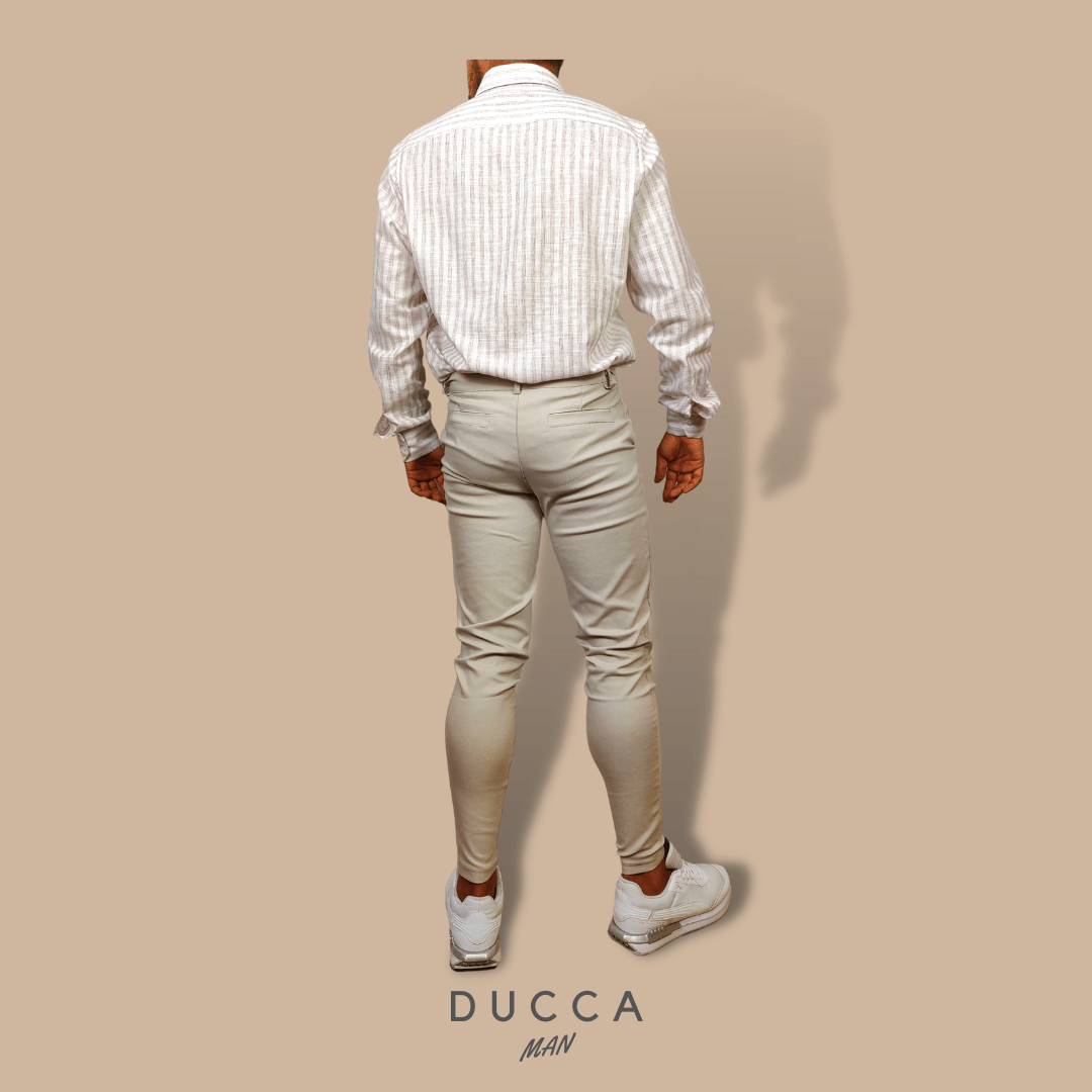 Pantalón Chino Elástico Beige - DUCCA Beige / S DUCCA