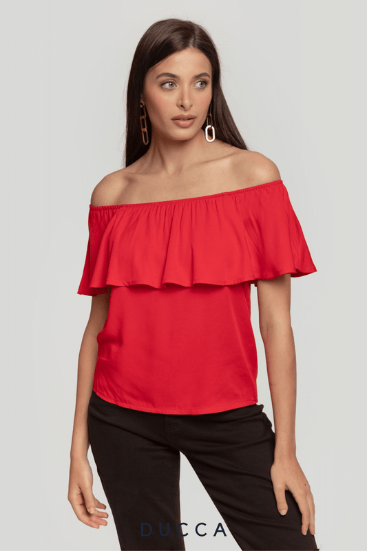 Blusa Aura de Bardot Rojo - DUCCA