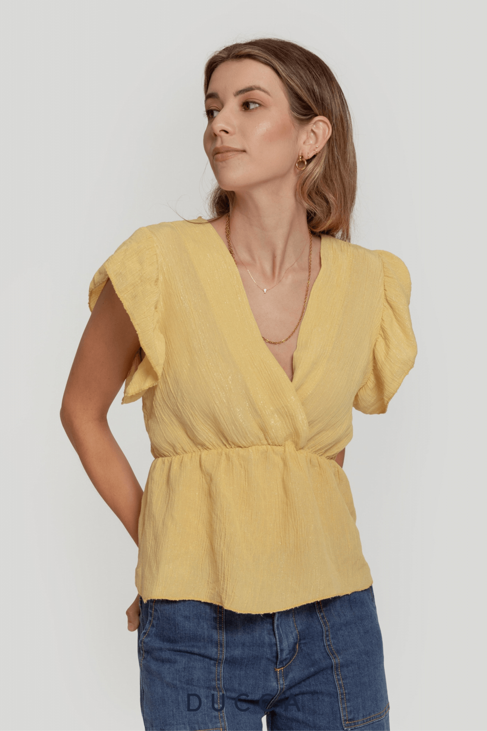 Blusa Massima Grazia Brillo Amarilla - DUCCA