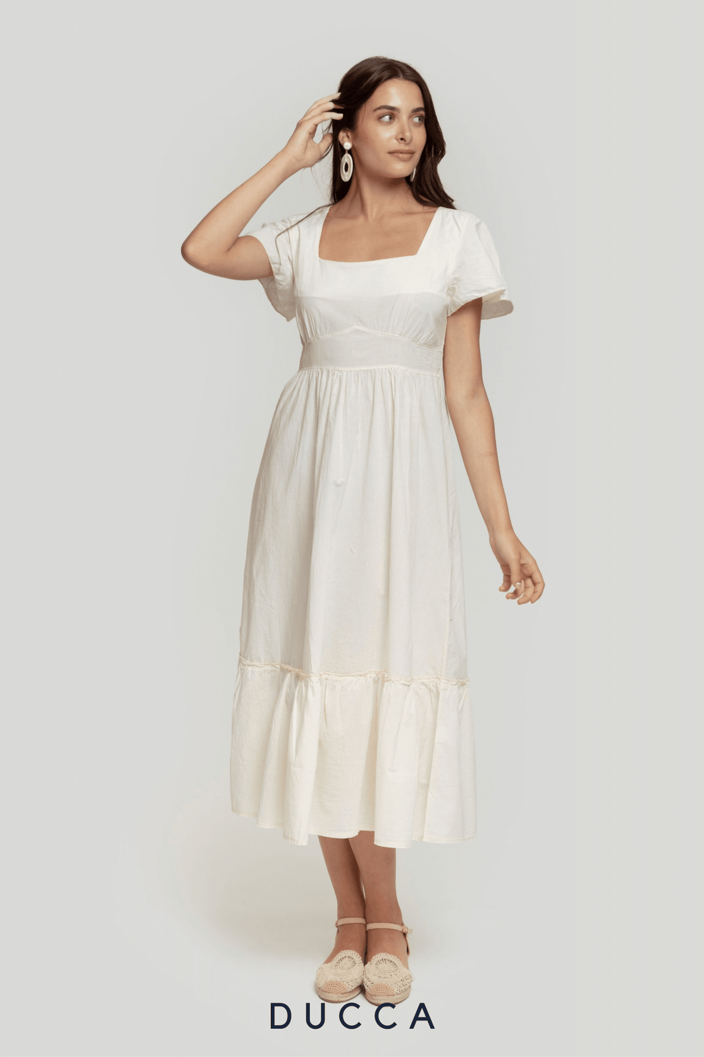 Vestido Evasé Celestia Blanco - DUCCA