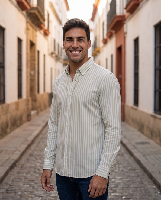 Camisa Rayas Salvia