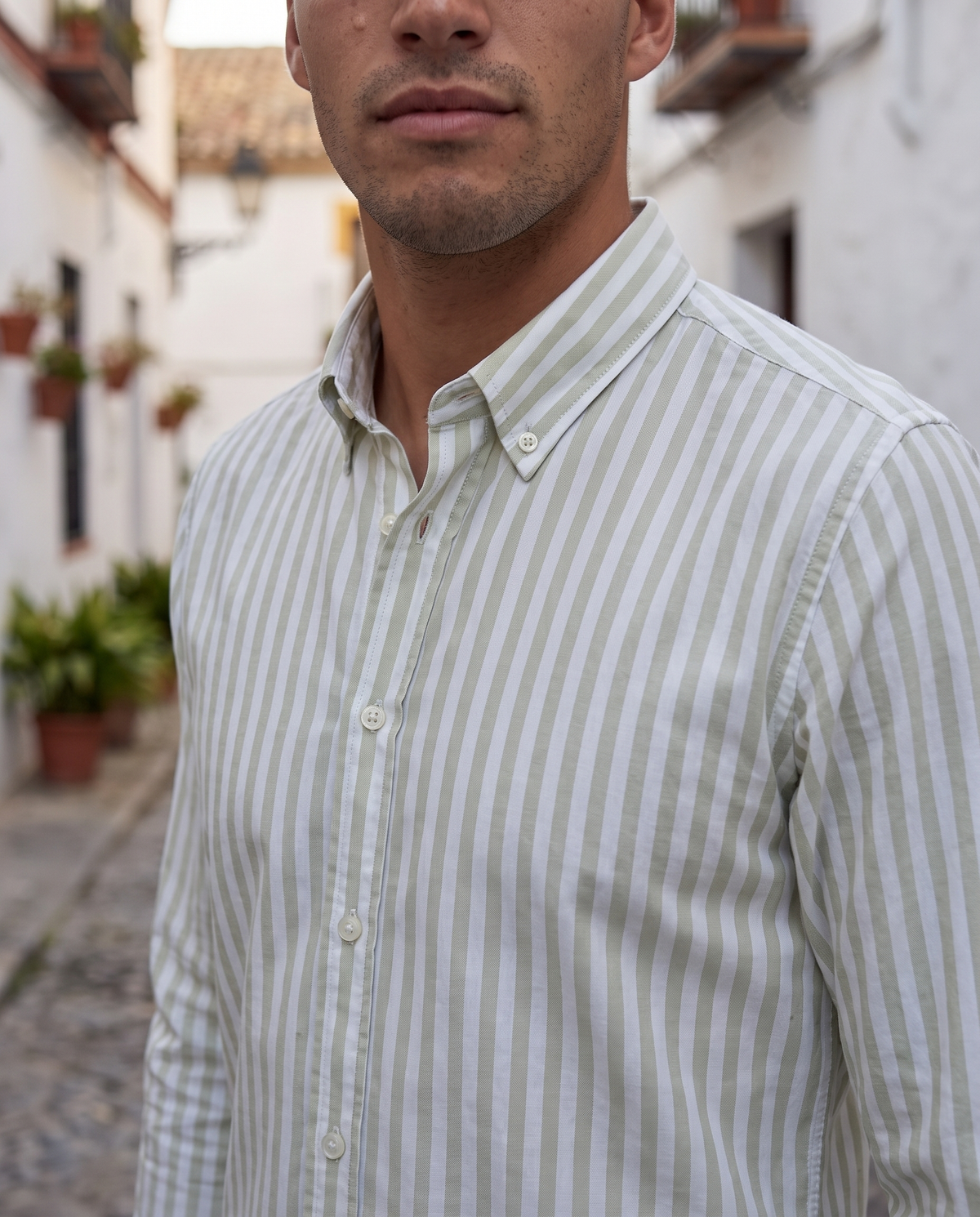 Camisa Rayas Salvia
