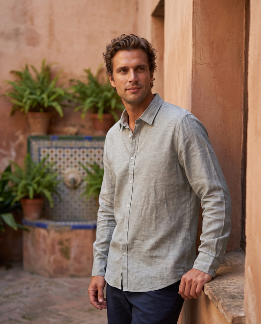 Camisa Lino Salvia