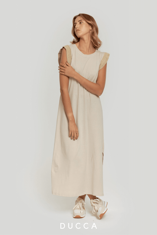 Vestido Eleganza Effortless Beige - DUCCA