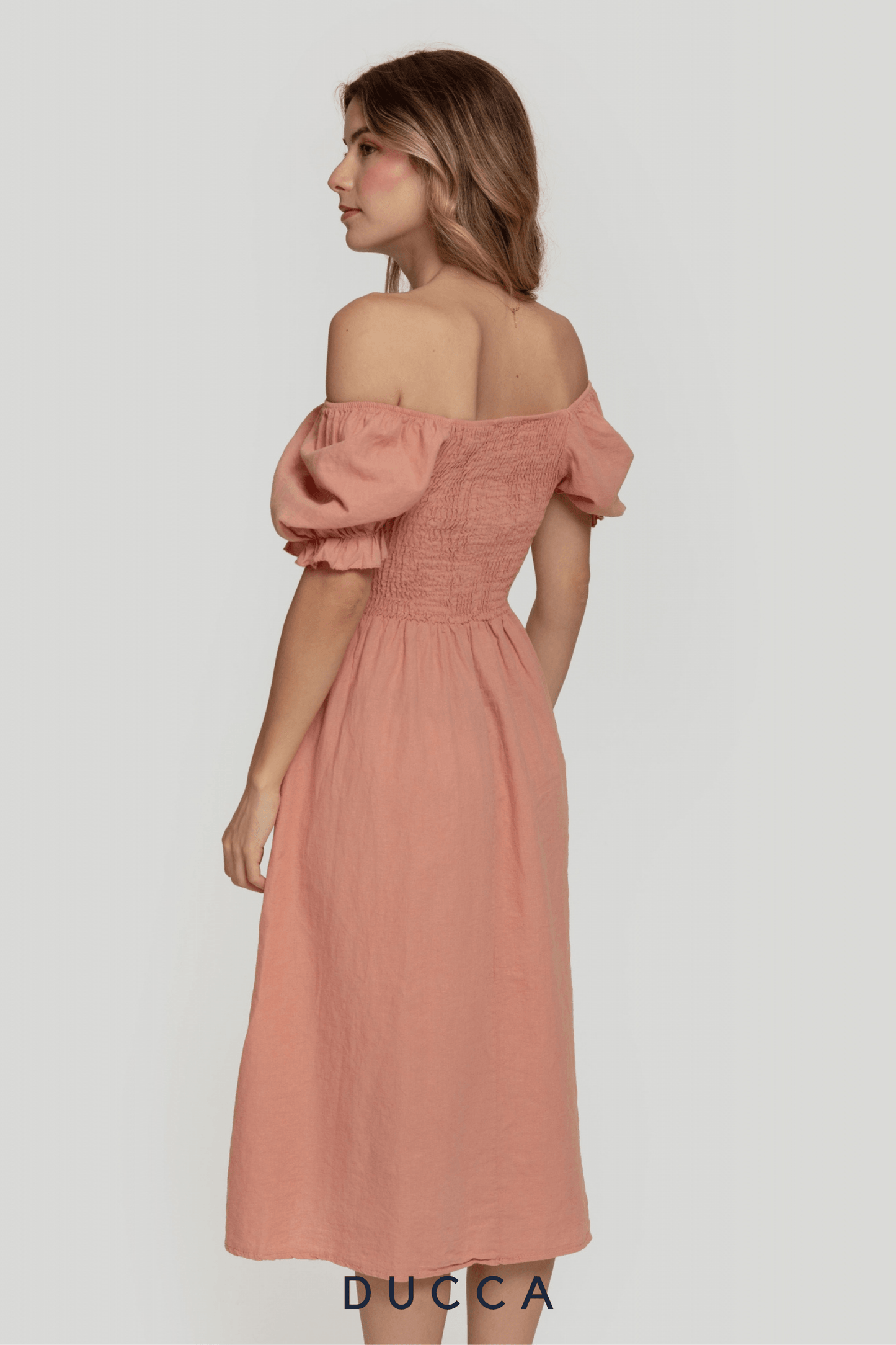 Vestido Eden de Lino Coral - DUCCA