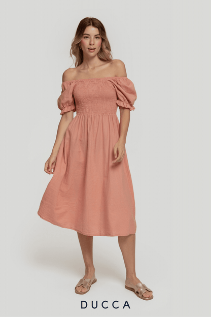 Vestido Eden de Lino Coral - DUCCA