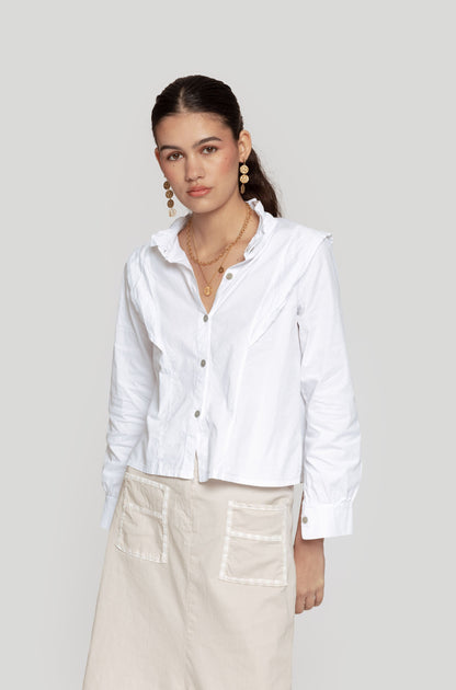 Camisa Aura Cropped Blanco