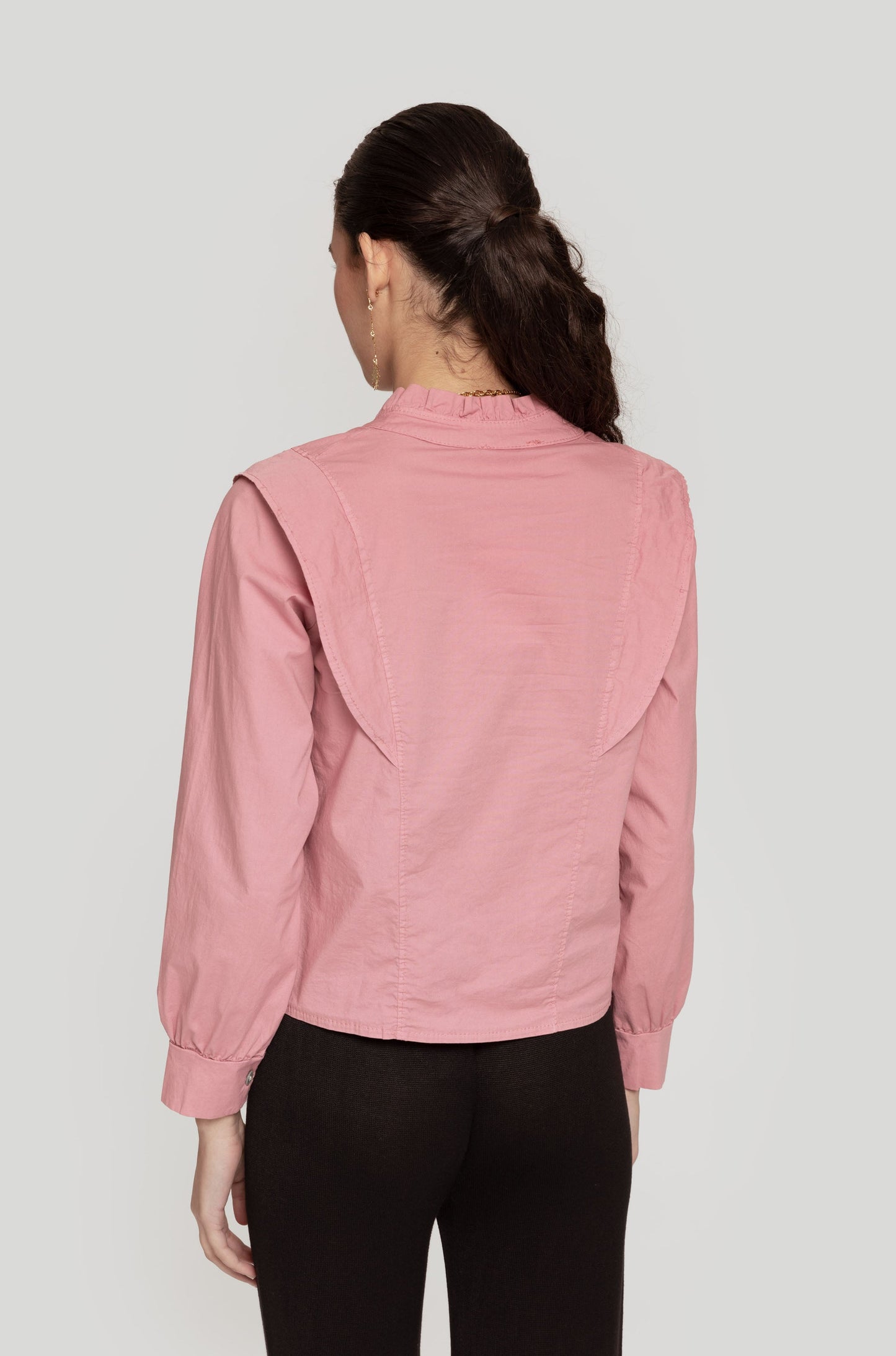 Camisa Aura Cropped Rosa