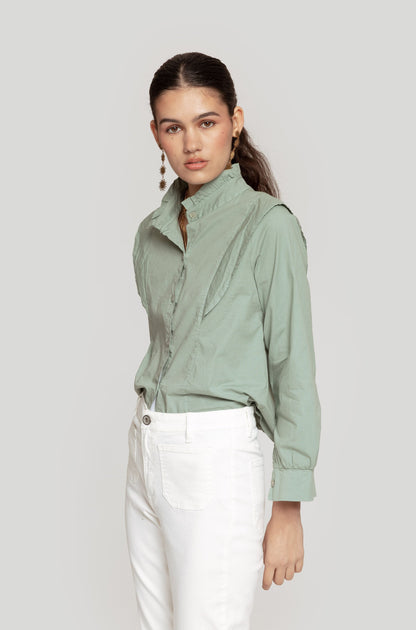 Camisa Aura Cropped Verde