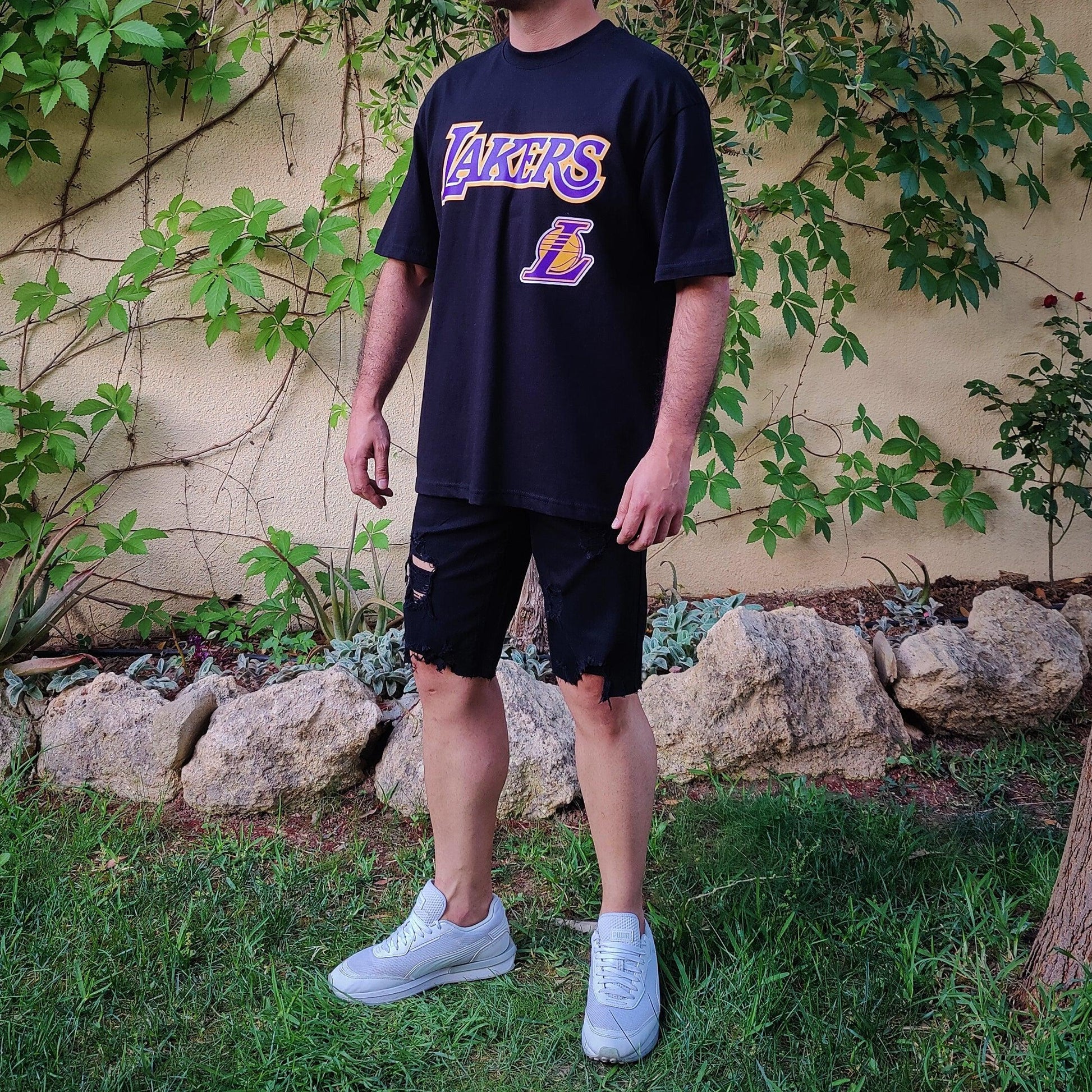 Camiseta Oversized Lakers Negro - DUCCA