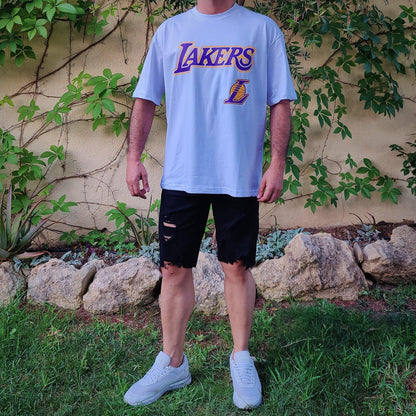 Camiseta Oversized Lakers Blanco - DUCCA