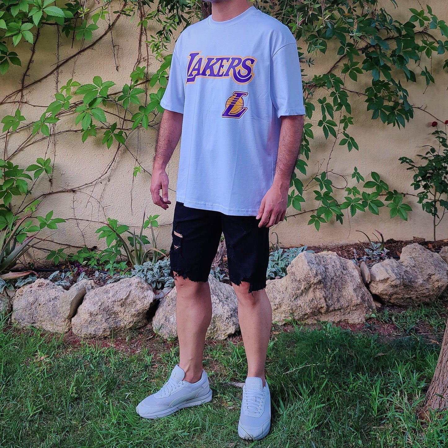 Camiseta Oversized Lakers Blanco - DUCCA