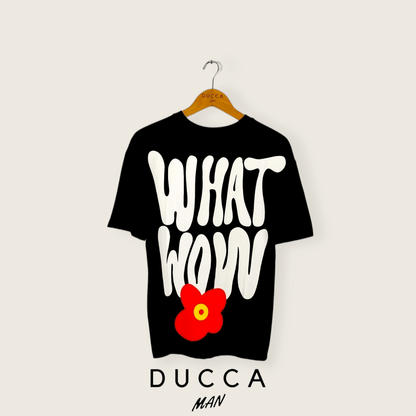 Camiseta Oversized Flowers Negro - DUCCA