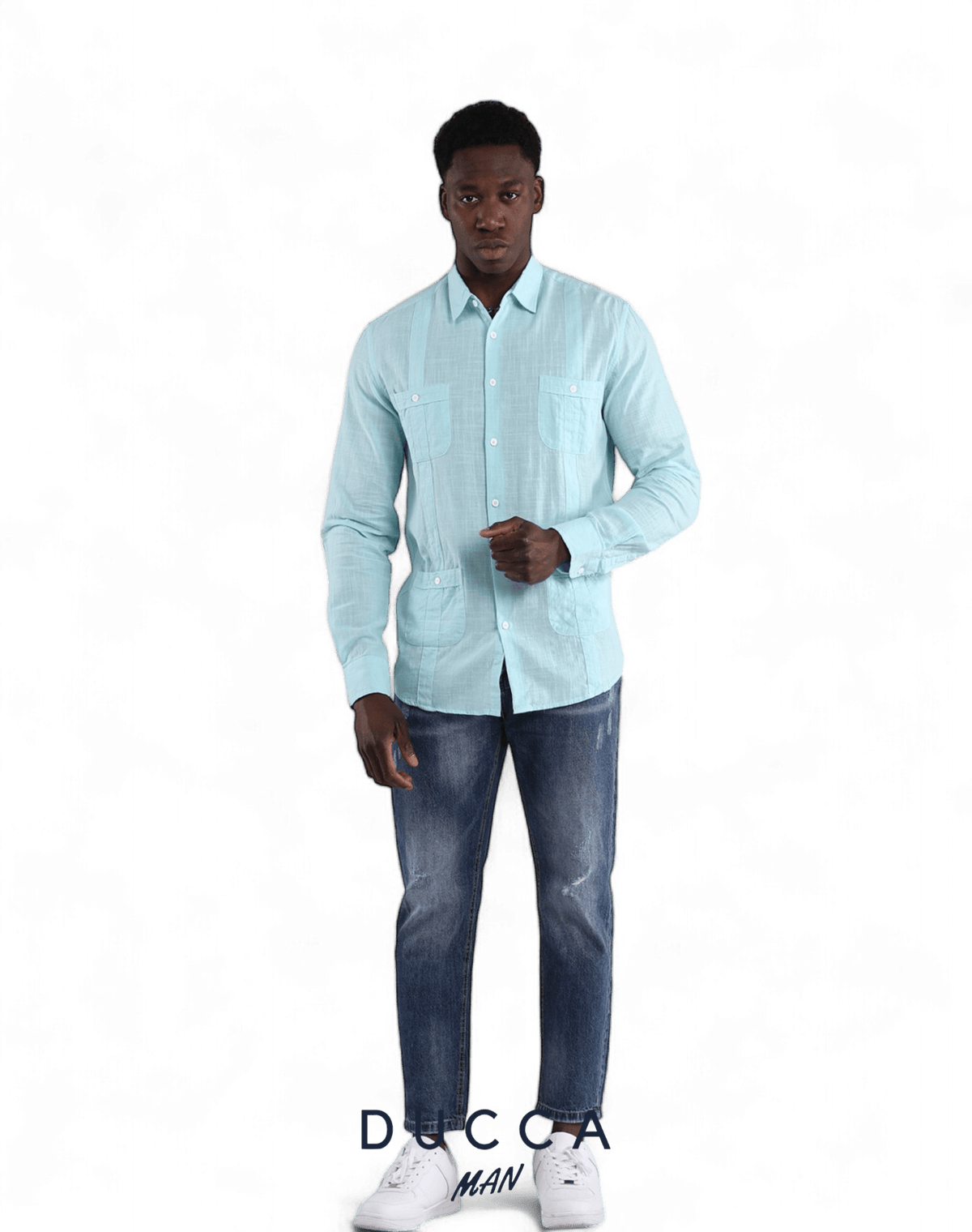 Guayabera Sombra de Palma - DUCCA S / Turquesa DUCCA