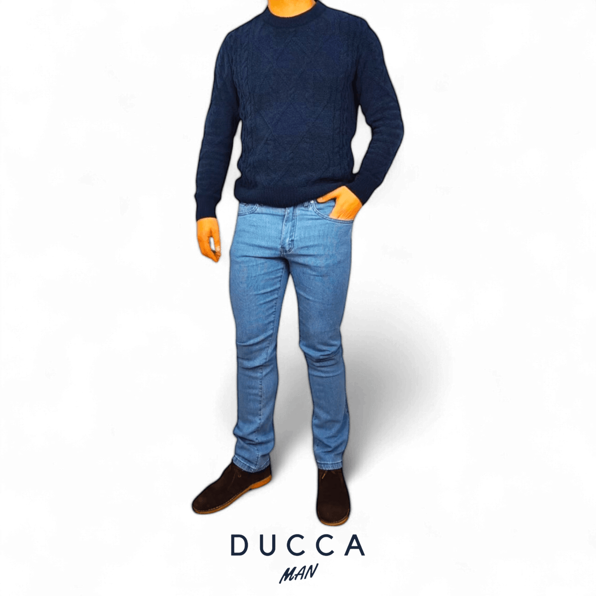 Pantalón Jean Estructura - DUCCA Pantalones Hombre 38 / Piedra DUCCA