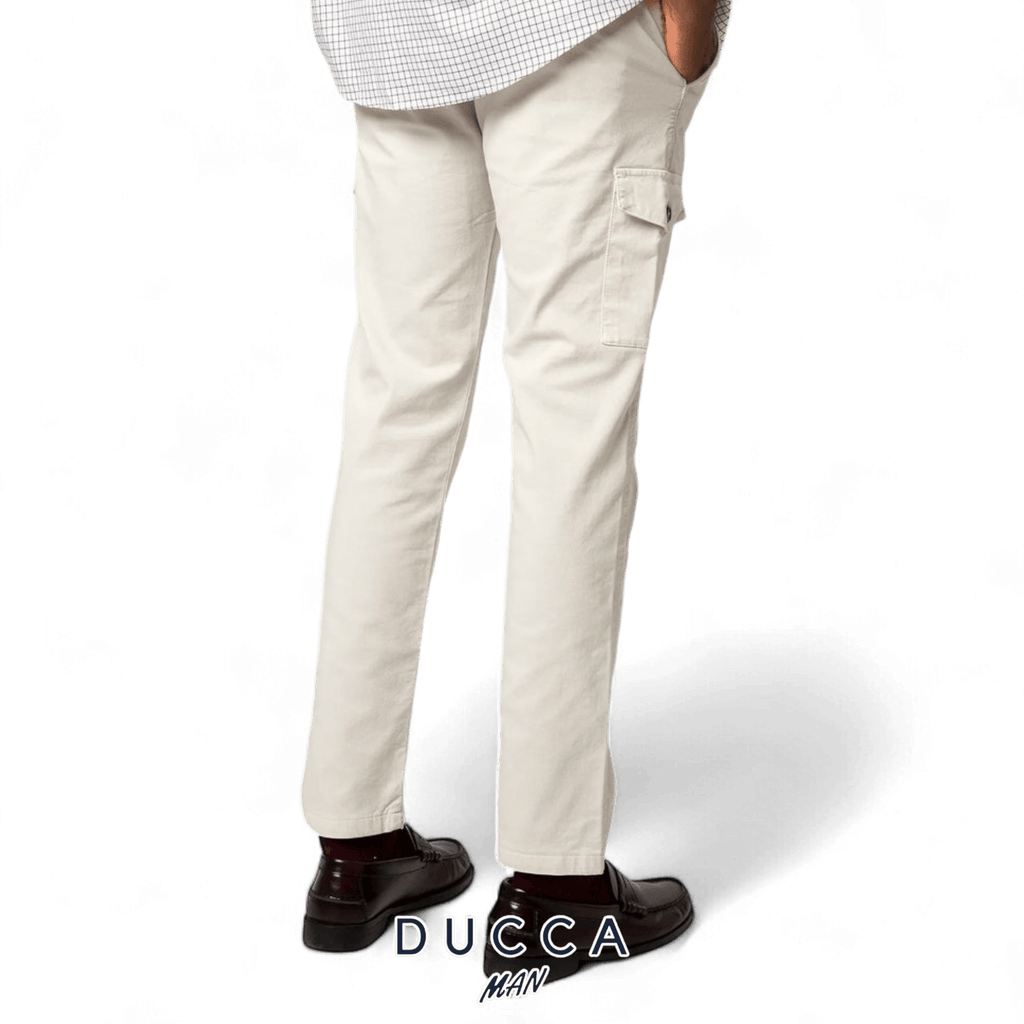 Pantalón Chino Cargo - DUCCA Pantalones Cargo 38 / Crema DUCCA