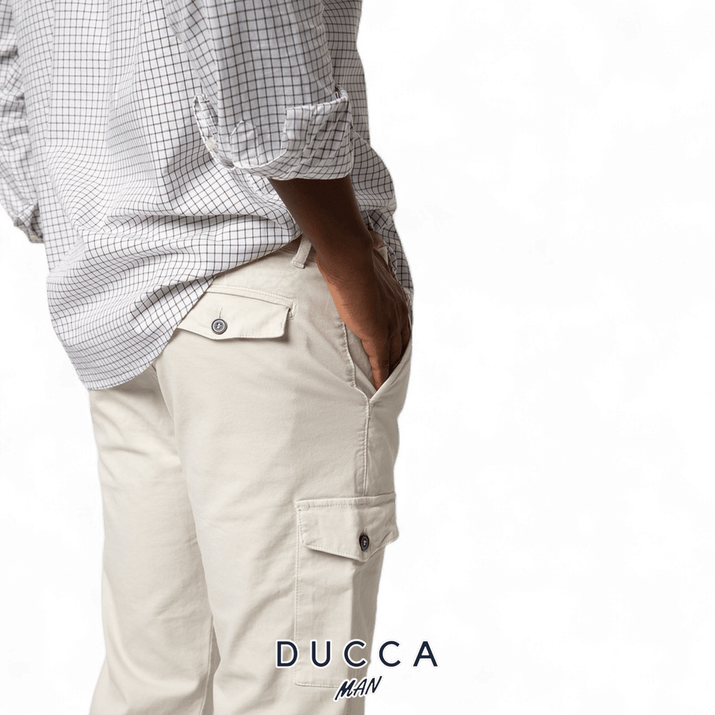 Pantalón Chino Cargo - DUCCA Pantalones Cargo 38 / Crema DUCCA